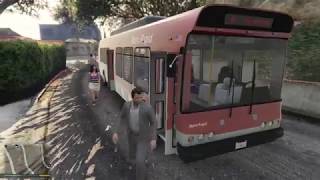 Bus Simulator V Route 220 to Vinewood Hills  GTA V [upl. by Matthei]