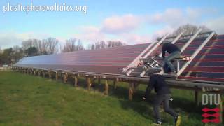 Installation of flexible organic solar cells [upl. by Nalyorf]