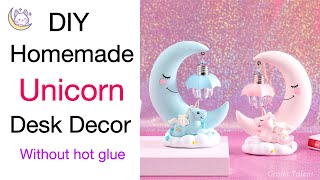 DIY Desk Decor Ideas  Unicorn Room Decor  DIY Unicorn Home Decor Craft idea  Unicorn Paper Craft [upl. by Ethelind]