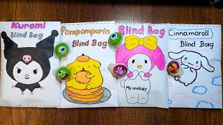 SanrioKuromi My Melody Pompompurin Cinnamorol Blind Bag🥰😇😍😎 kawaii asmr unboxing art diy [upl. by Gredel]