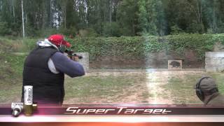 Running wildboar competition in Latvia  success of Supertarget steel shotgun slug ammunition [upl. by Ynatil]