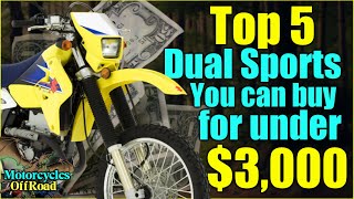 Top 5 Dual Sport Motorcycles You can buy right now for under 3000 [upl. by Schlessel]