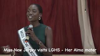 Miss New Jersey USA visits LGHS  Her Alma mater [upl. by Nnaeirelav384]