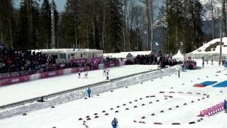 Sochi 2014 crosscountry mens 50 km finish from stands [upl. by Early]