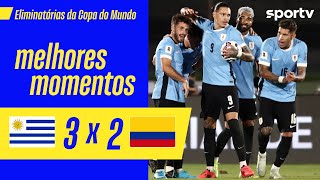 URUGUAI 3 X 2 COLÔMBIA  MELHORES MOMENTOS  11ª RODADA DAS ELIMINATÓRIAS DA COPA 2026  sportv [upl. by Maddocks]