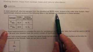 Aleks Finding atomic mass from isotope mass and natural abundance [upl. by Mosley]