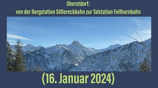 Oberstdorf von der Bergstation Söllereckbahn zur Talstation Fellhornbahn 16 Januar 2024 [upl. by Jari]