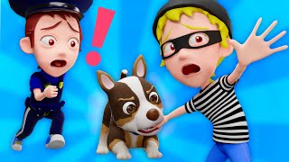 Super Police Dog With Police  Nursery Rhymes and Kids Songs [upl. by Darell]