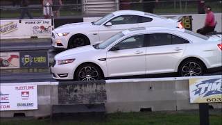 Tims Ford Taurus SHO New Best 14 Mile Drag Races [upl. by Selimah]