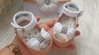 ¡Sandalias para Bebe a crochet Modelo Lyan 🥰 Talla de 95 CM Hermosas AlpargatasGanchillo 🧶 [upl. by Bringhurst]