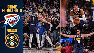 Nuggets Win in a THRILLER vs Thunder 😨  Full Game Highlights 11624 [upl. by Ealasaid]