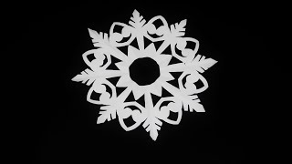 How to Make a Simple and Easy Paper Cutting Snowflake  Design Christmas Window Decoration 829 [upl. by Ahsitul]