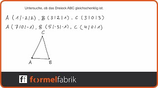 Vektorrechnung Untersuche ob das Dreieck gleichschenklig ist [upl. by Darsie]