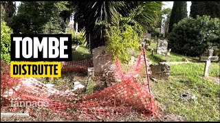 Tombe distrutte ed erba alta le condizioni del cimitero del Verano [upl. by Lletnahc]