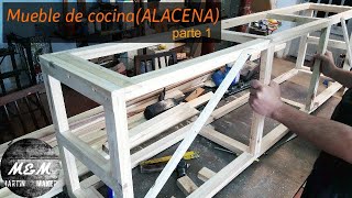 Como hacer ESTRUCTURA para mueble de cocina ALACENA con ensamble de media maderaPARTE 1 [upl. by Laflam]