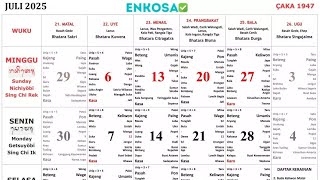 Kalender Bali Juli 2025 PDF Lengkap [upl. by Neroc350]