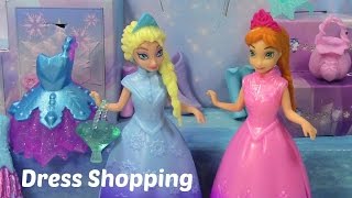 Elsa and Anna Magiclip Dolls Go Dress Shopping at Periwinkles Crystal Boutique [upl. by Anifares]