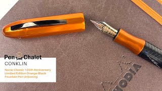 Conklin Nozac Classic 125th Anniversary Limited Edition Fountain Pen Unboxing [upl. by Barbarese]