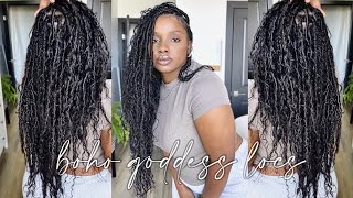 Updated Boho Faux Locs using human hair and synthetic hair [upl. by Ecirtac819]