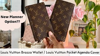 NEW PLANNER OPTION Louis Vuitton Pocket Agenda Cover amp Brazza Wallet first look [upl. by Daberath206]