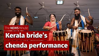 Kerala bride stuns with chenda performance during wedding [upl. by Arah27]