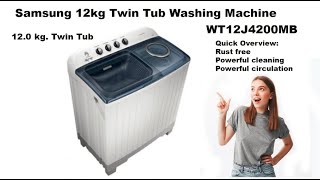 Samsung 12kg Twin Tub Washing Machine WT12J4200MB [upl. by Cohe]