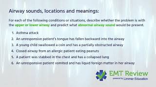 Upper vs Lower Airway Sounds on NREMT Questions [upl. by Block]