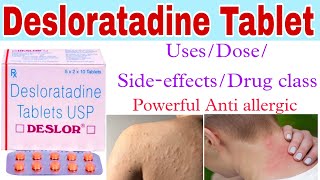 Desloratadine Tablet in hindi  UsesDoseSideeffectsDrug class  Deslor tablet [upl. by Eiddet]