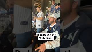 Jomboy watches Dodgers win World Series at Yankee Stadium yankees mlb dodgers worldseries [upl. by Noemis945]