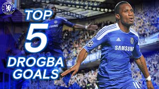 Didier Drogba  5 Greatest Chelsea Goals  Best Goals Compilation  Chelsea FC [upl. by Sessilu]