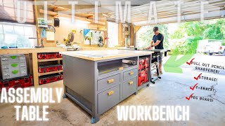 Building the ULTIMATE workbench  Outfeed Assembly Table  Start to Finish [upl. by Leid]