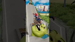 Strange amp Crazy Cars vs Scary Shrek in Giant Pit BeamNGdrive [upl. by Yannodrahc]