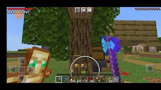 I made a wood farm😙 in my survival world  MC PE gameplay  survival series ep 12 [upl. by Reffinej]