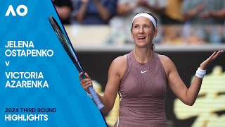 Jelena Ostapenko v Victoria Azarenka Highlights  Australian Open 2024 Third Round [upl. by Fira]