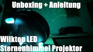 Wilktop LED Sternenhimmel Projektor Wasserwellen Led Licht mit Bluetooth Musik Unboxing amp Anleitung [upl. by Ube]