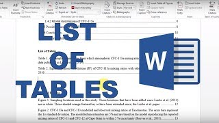 How to make table captions and a list of tables in word [upl. by Enicar]