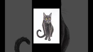 Feline Familiars 315 Inktober BlackCat Cat CatsOnYouTube CatsInArt Art Drawing HigginsInk [upl. by Cesya]