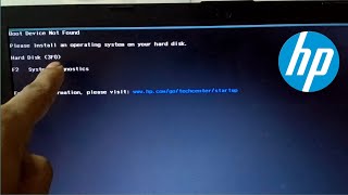 Fix  Boot Device Not Found Hard Disk 3F0 Error  HP Laptop [upl. by Jann]