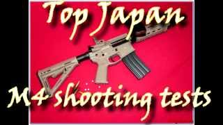 Airsoft  GampPTop Japan Shell ejecting M4 shooting tests [upl. by Brosine]