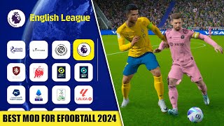 eFootball 2024 The Ultimate Patch  New Mod to Unlock All Teams Kits and get a New Scoreboard [upl. by Kittie]