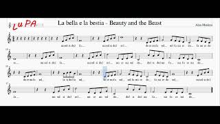 La bella e la bestia Beauty and the Beast  Flauto  Note  Spartito  Karaoke  Instrumental [upl. by Rellek]