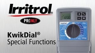 How to use the Special Functions on the Kwik Dial Controller [upl. by Rosaleen]