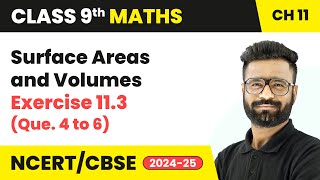 Surface Areas and Volumes  Exercise 113 Que 4 to 6  Class 9 Maths Chapter 11  CBSE 202425 [upl. by Attenov]