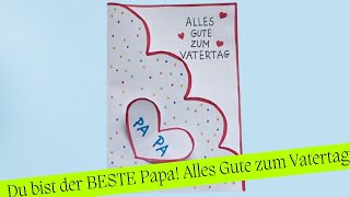 Handgemachte Karte für Papa zu Vatertag basteln Geschenk Ideen [upl. by Glen]