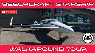 Beechcraft Starship Canard Push Turborpop Executive Aircraft Walkaround generalaviation shorts [upl. by Belicia]