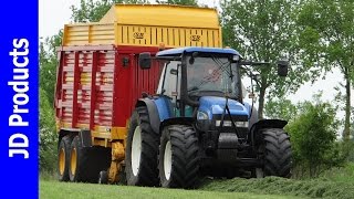 New Holland TM155T6155Gras inkuilenGrass silageGras einfahrenvan KlompenburgHulshorst2016 [upl. by Eniamzaj]