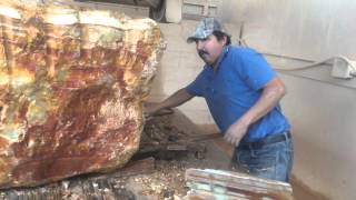 Natural Onyx Stone Being Cut [upl. by Mcspadden914]