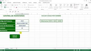 Macro en Excel para Control de Inventarios [upl. by Lolande]