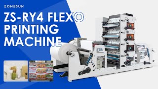 Zonesun ZSRY4 4Color Flexo Printing Machine flexoprintingmachine flexoprinter [upl. by Meda]