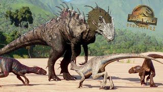 FAMILIA INDORAPTOR CONQUISTA DESIERTO DINOSAURIO DEL MALUSAURUS superhíbrido monstruo JW Evolution 2 [upl. by Spalding333]